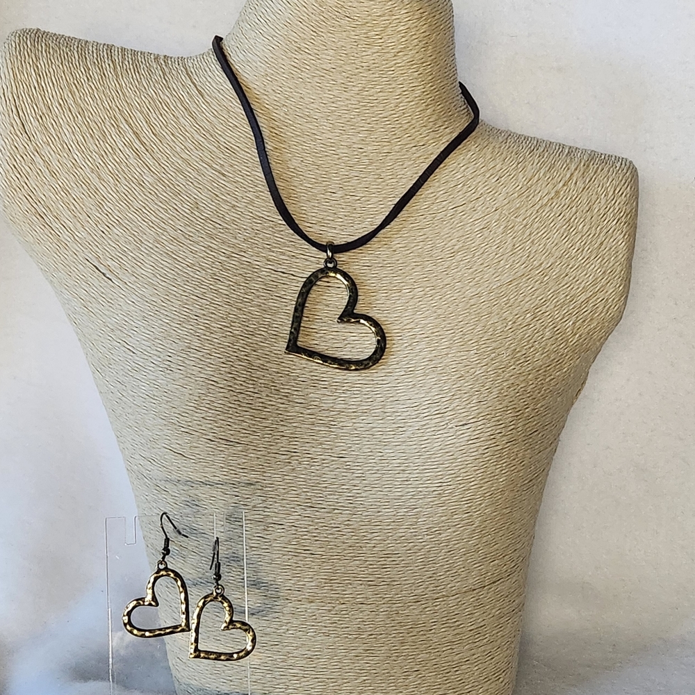 Lucky You Long Faux Leather Necklace & Earring Set